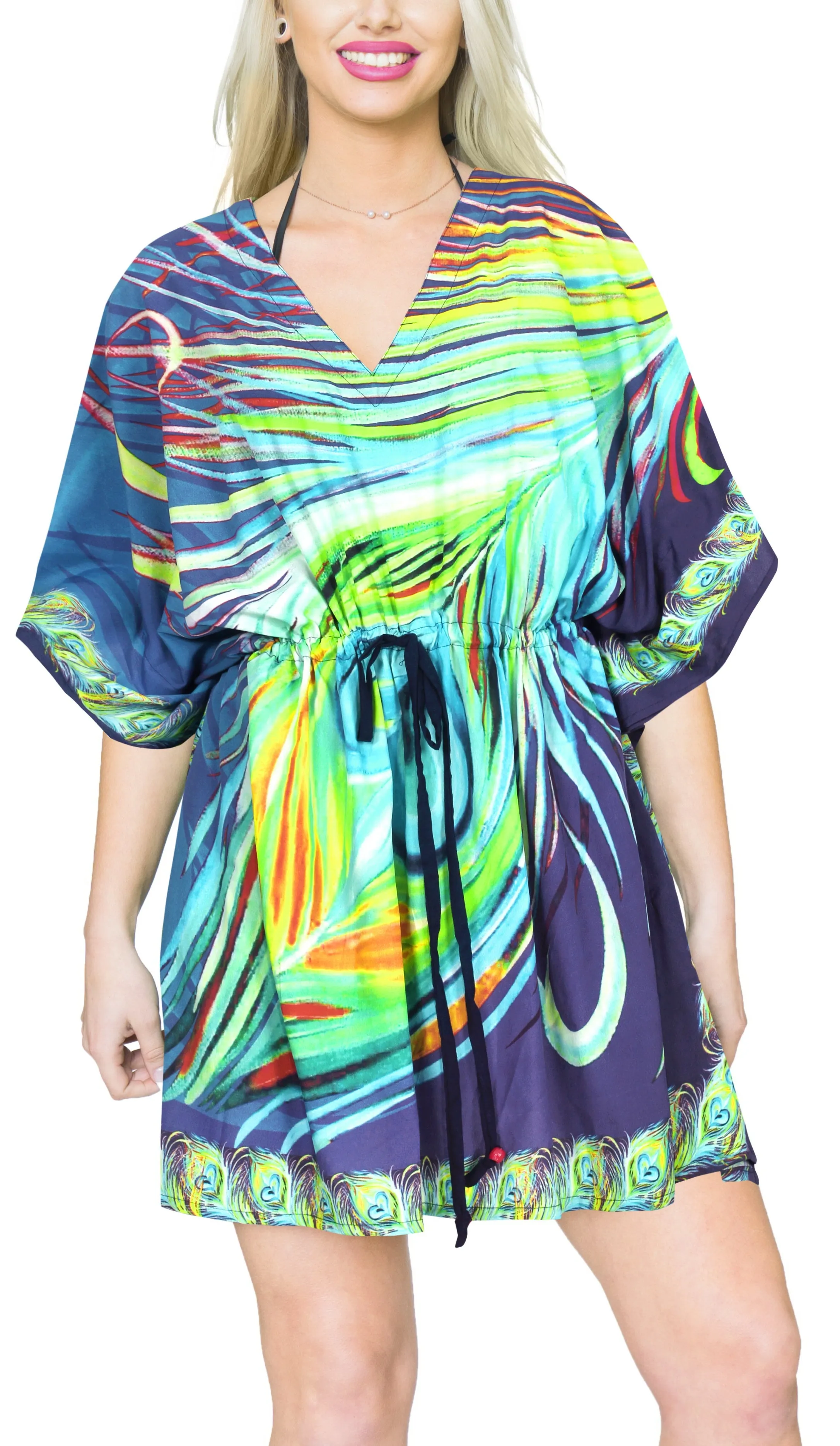 HAPPY BAY Women's Beach Bikini Cover up Swimwear Blue_X831 OSFM 16-28W [XL- 4X]