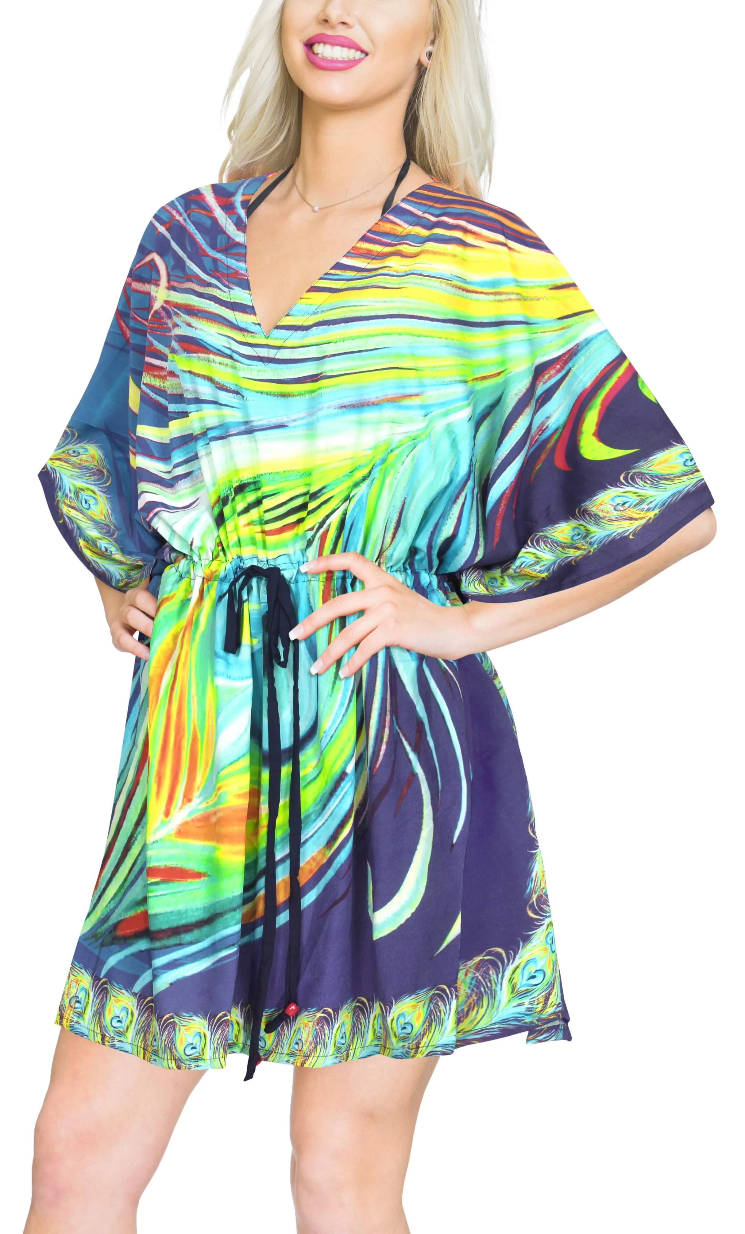 HAPPY BAY Women's Beach Bikini Cover up Swimwear Blue_X831 OSFM 16-28W [XL- 4X]