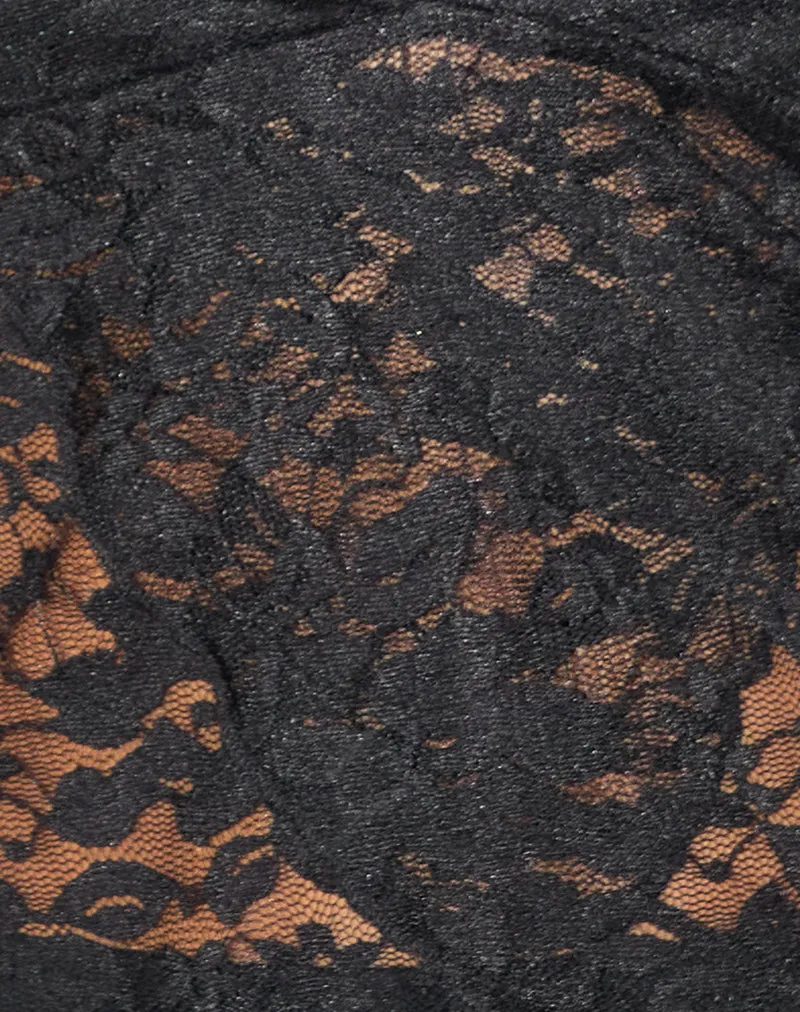 Harumi Halterneck Top in Lace Black