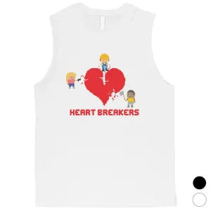 Heart Breakers Mens Funny Graphic Workout Muscle Tank Top For Him