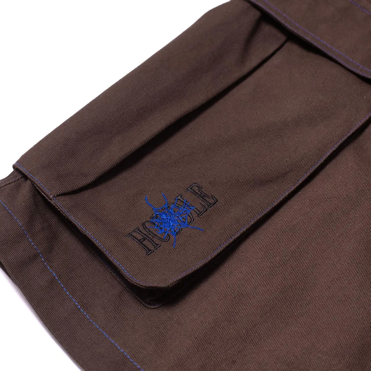 Hoddle Intensive Cargo Shorts - Brown/Blue Stitch