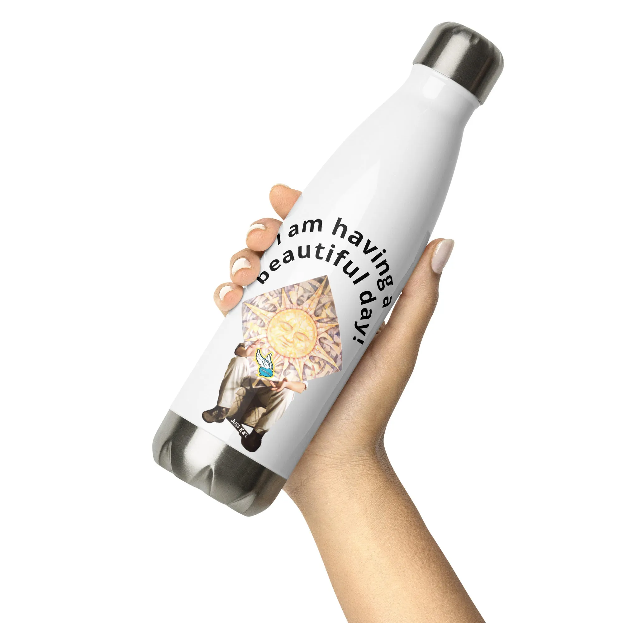 I am having a beautiful day with this "Just Karl" stainless steel water bottle