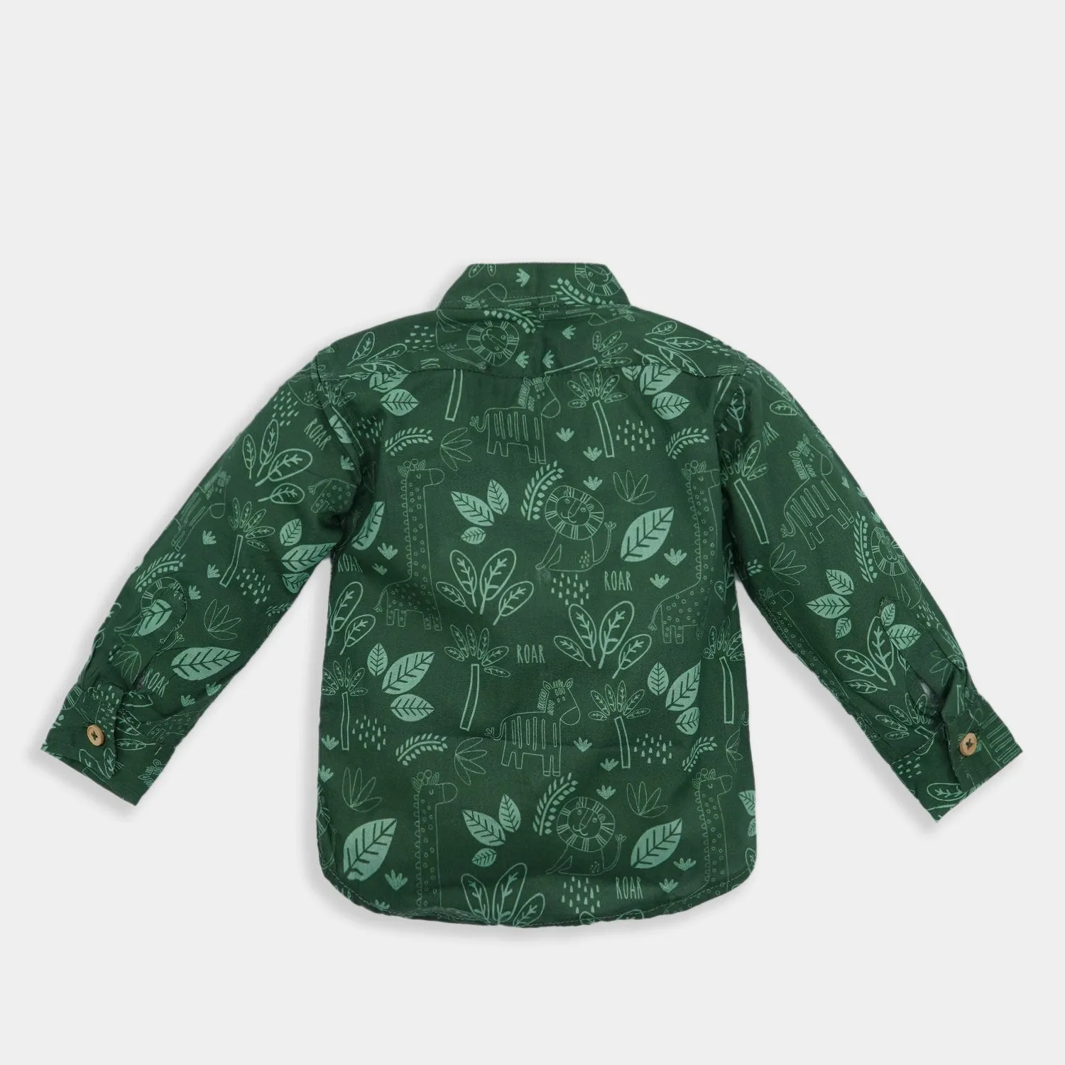 Infant Boys Cotton Interlock Shirt Safari - Green