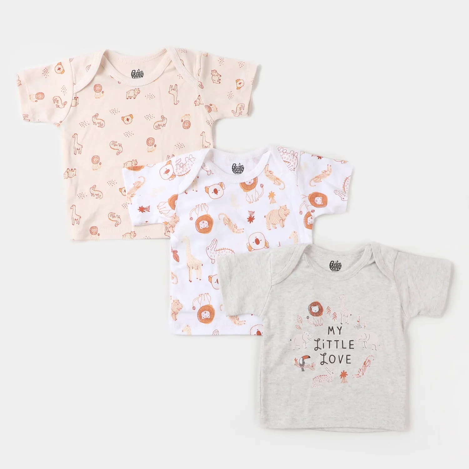Infant Boys Cotton T-Shirt 3 PCs Set | Safari