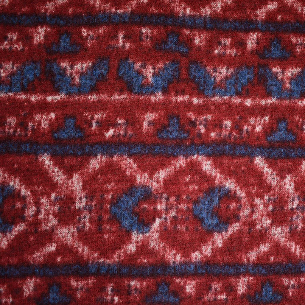 Isle Stripe Brushed Sweater Knit Cranberry/Navy