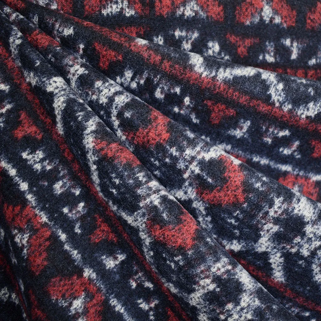 Isle Stripe Brushed Sweater Knit Navy/Cranberry