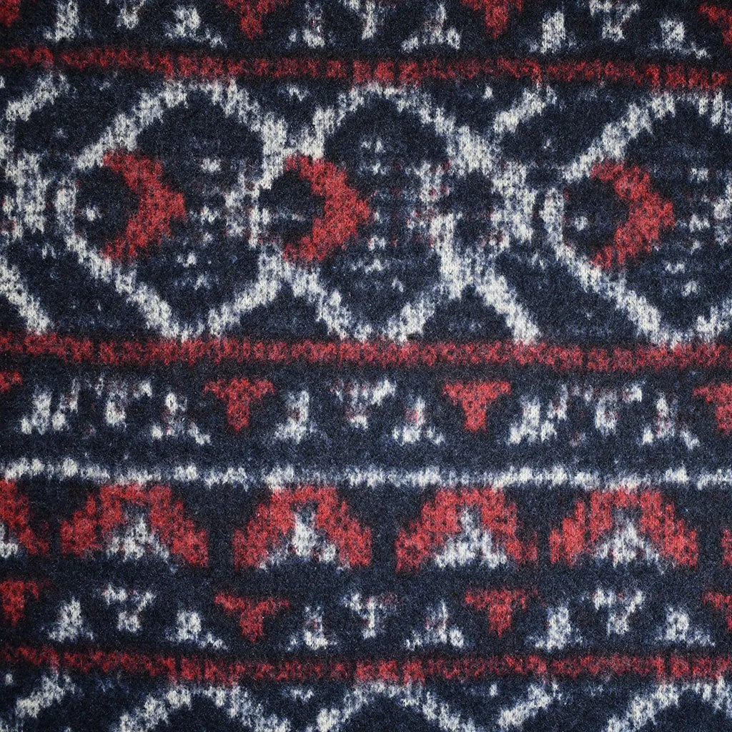 Isle Stripe Brushed Sweater Knit Navy/Cranberry