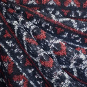Isle Stripe Brushed Sweater Knit Navy/Cranberry