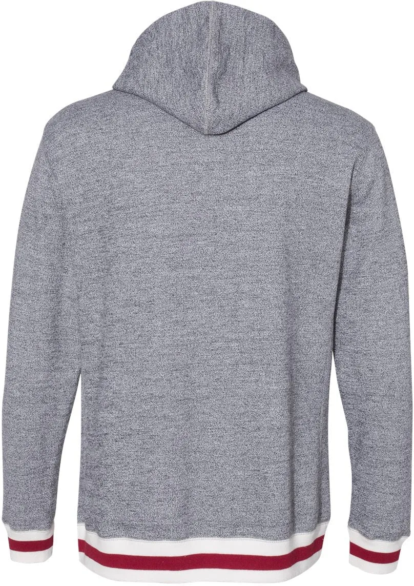 J America Peppered Fleece Lapover Hooded Sweatshirt 