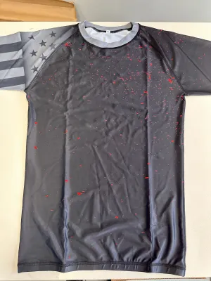 KJJ “Bloody Shark Bite” Rash Guard Black Short Sleeve