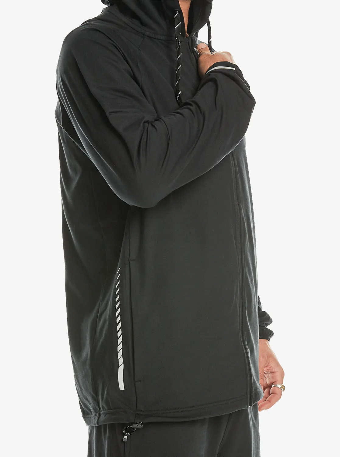 Knit Training Technical Zip Hoodie - Black