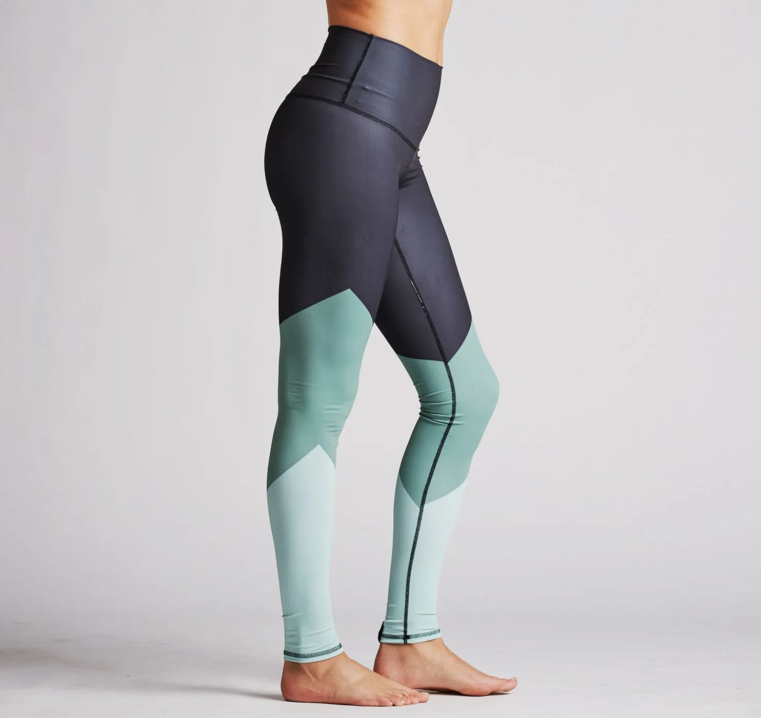 Leggings (Hi-Waist), Colorblock Olive