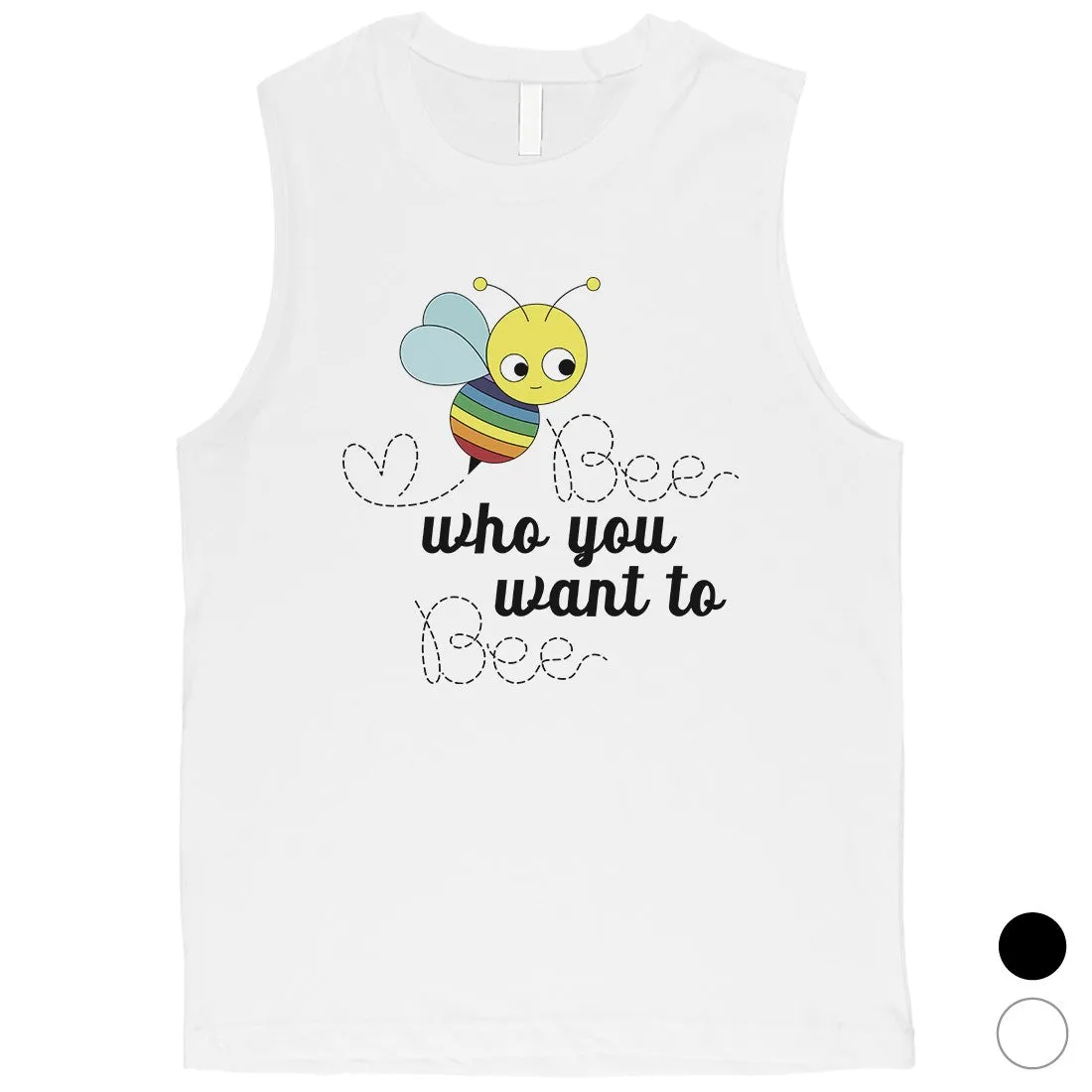 LGBT Bee Who Rainbow Mens Muscle Top