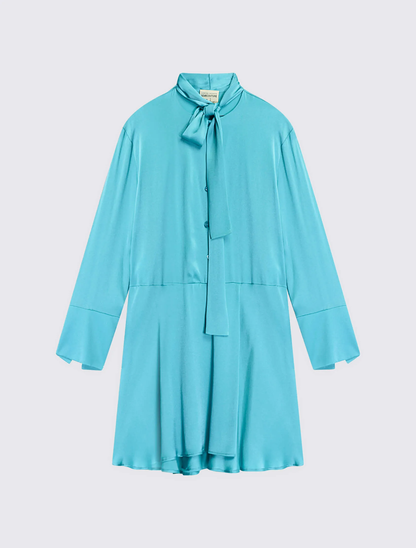 Light Satin Dress with Scarf