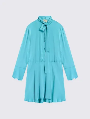 Light Satin Dress with Scarf