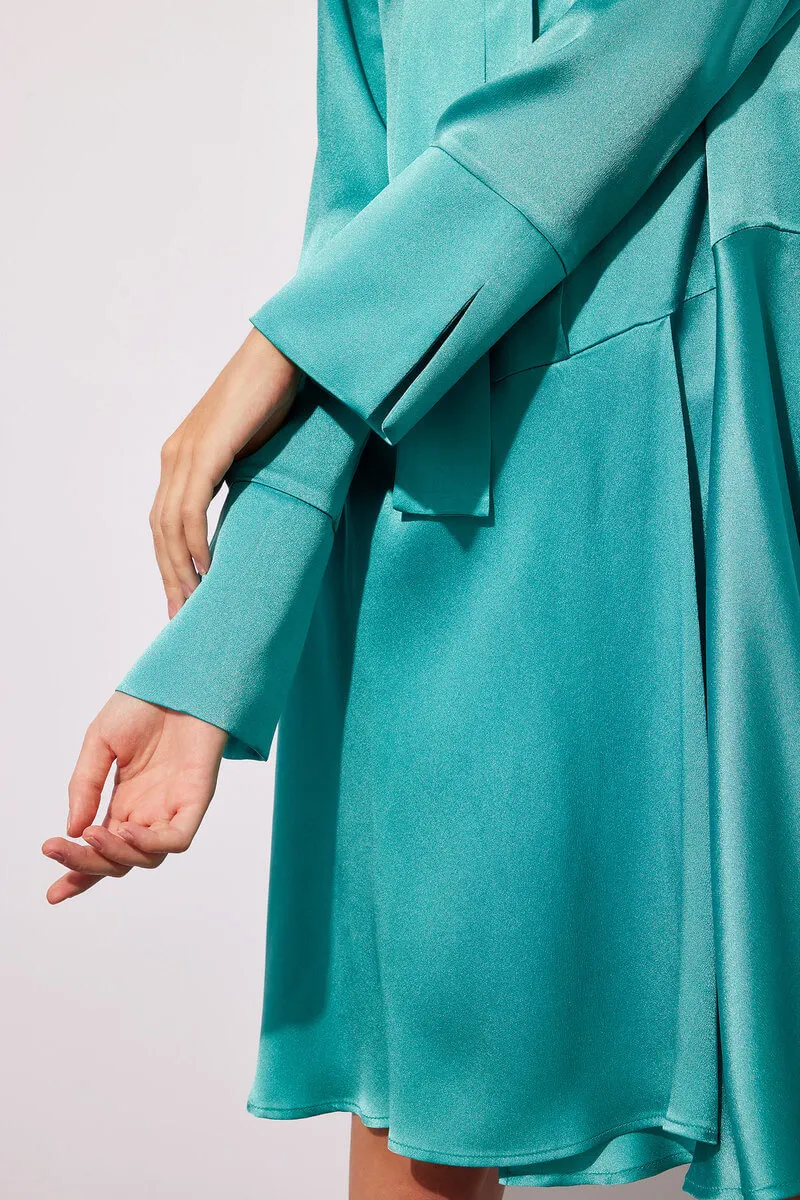 Light Satin Dress with Scarf