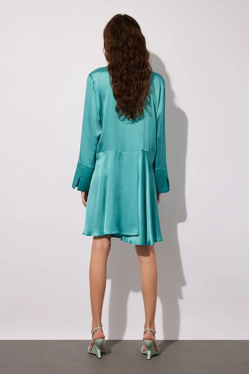 Light Satin Dress with Scarf