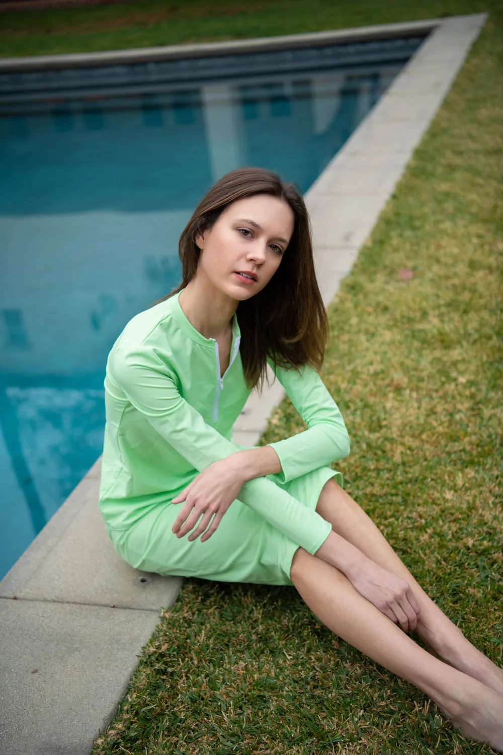 Lime Green Mesh Sarong Swim Skirt