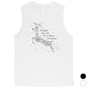 Line Art Rudolph Mens Muscle Shirt