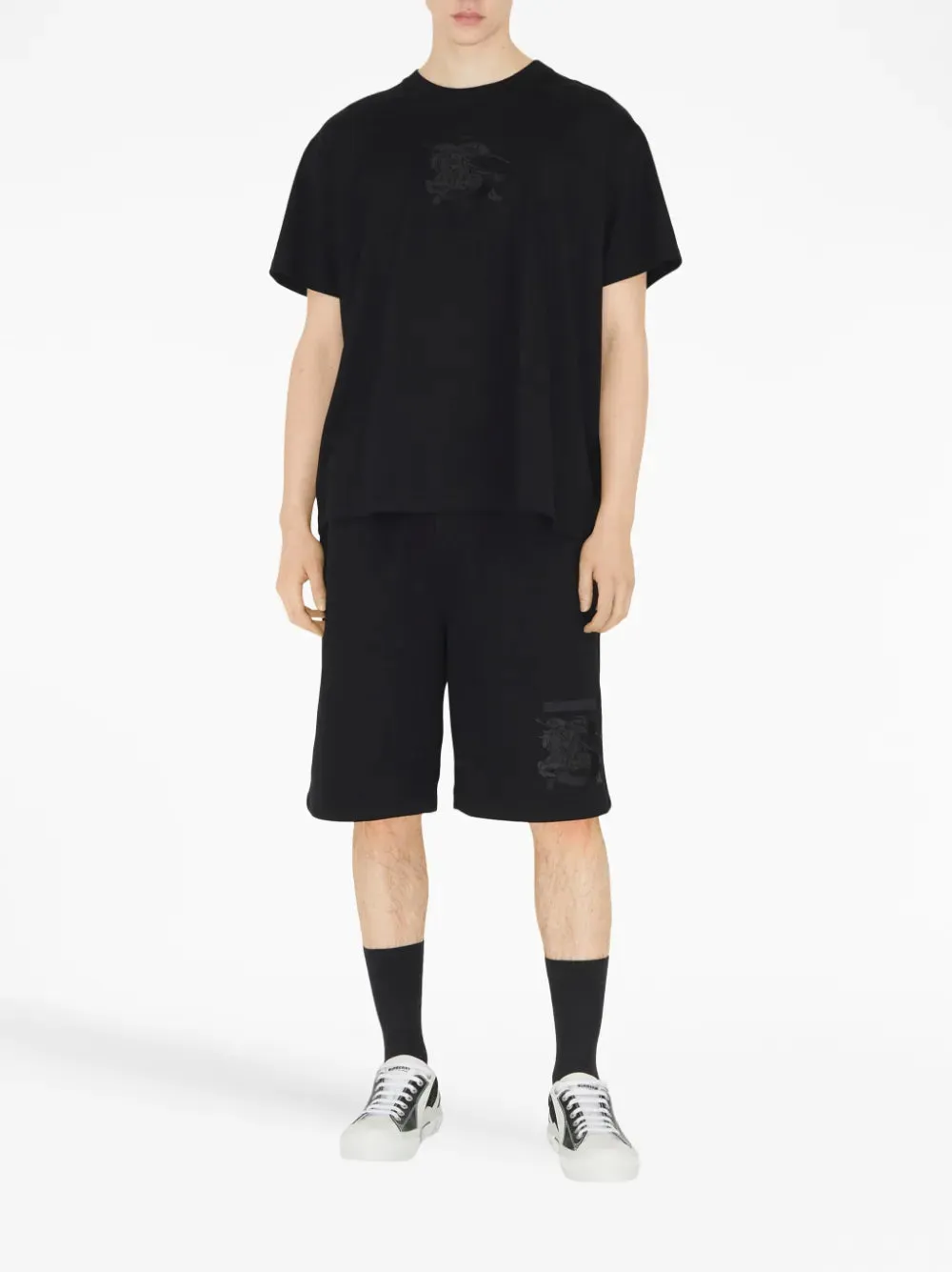 Logo-Embroidered Cotton Track Shorts
