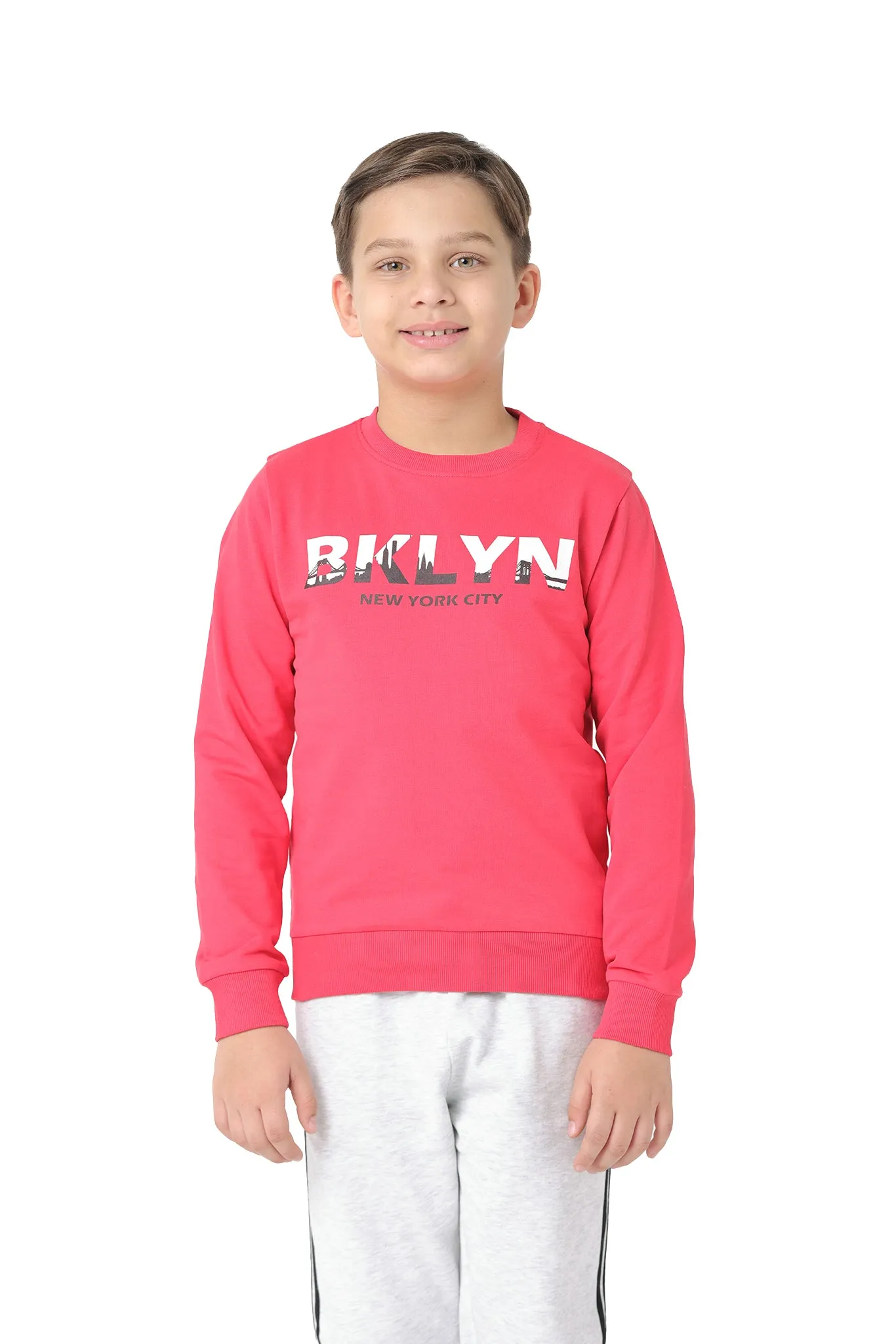 Long Sleeve Kids Boys Printed Sweatshirt Made of Pure Cotton Fabric