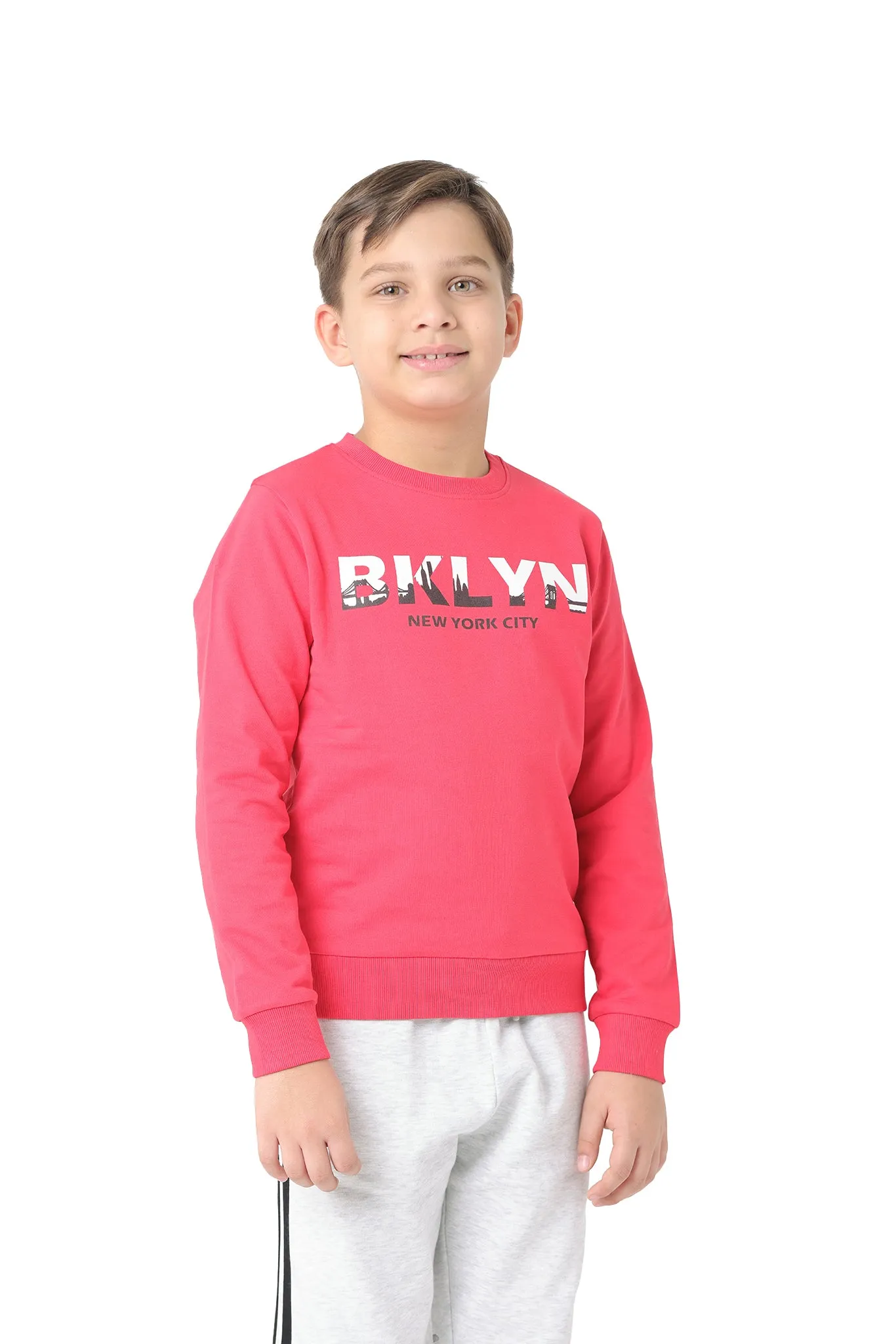 Long Sleeve Kids Boys Printed Sweatshirt Made of Pure Cotton Fabric