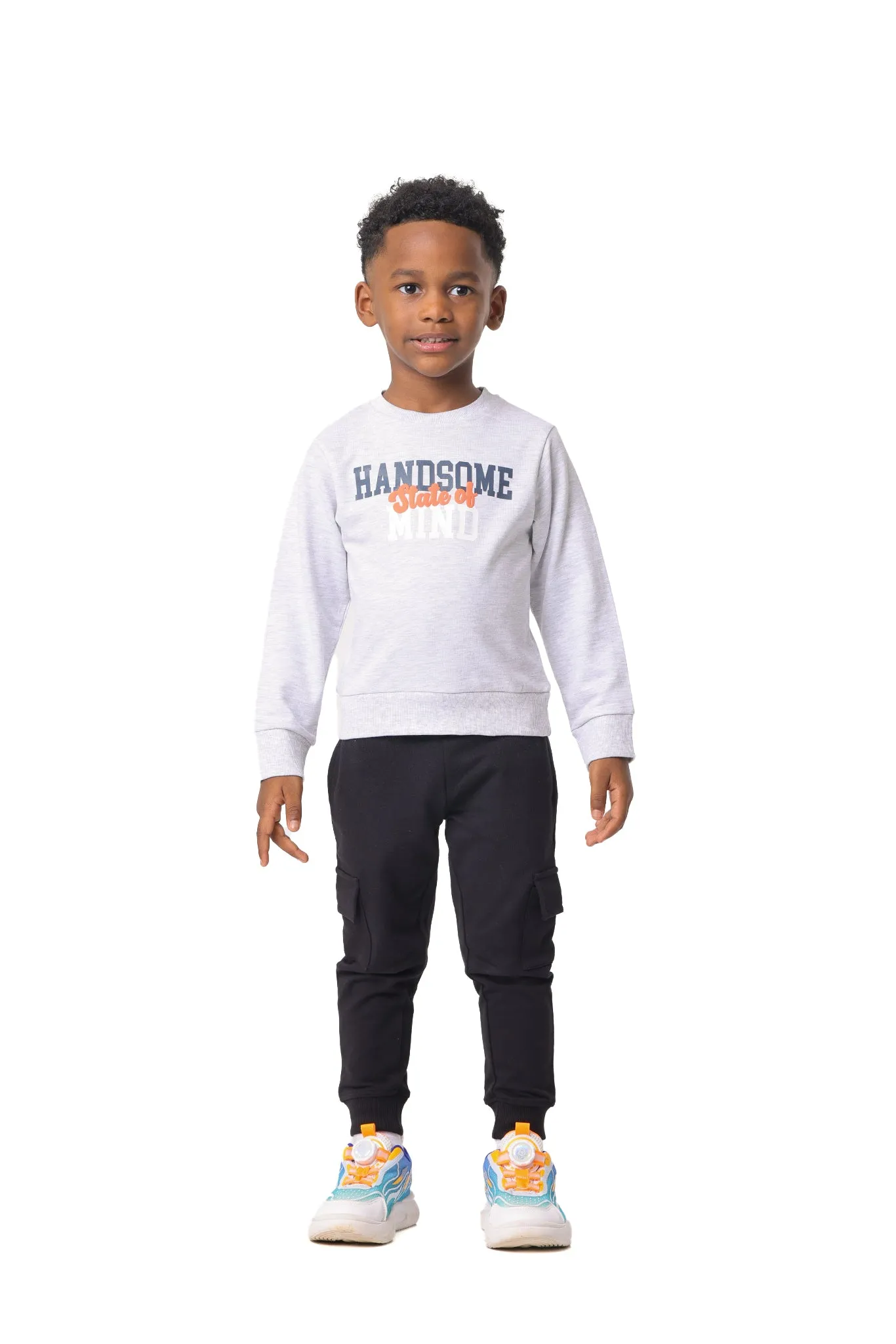Long Sleeve Toddler Boys Sweatshirt Made of Blended Cotton Fabric