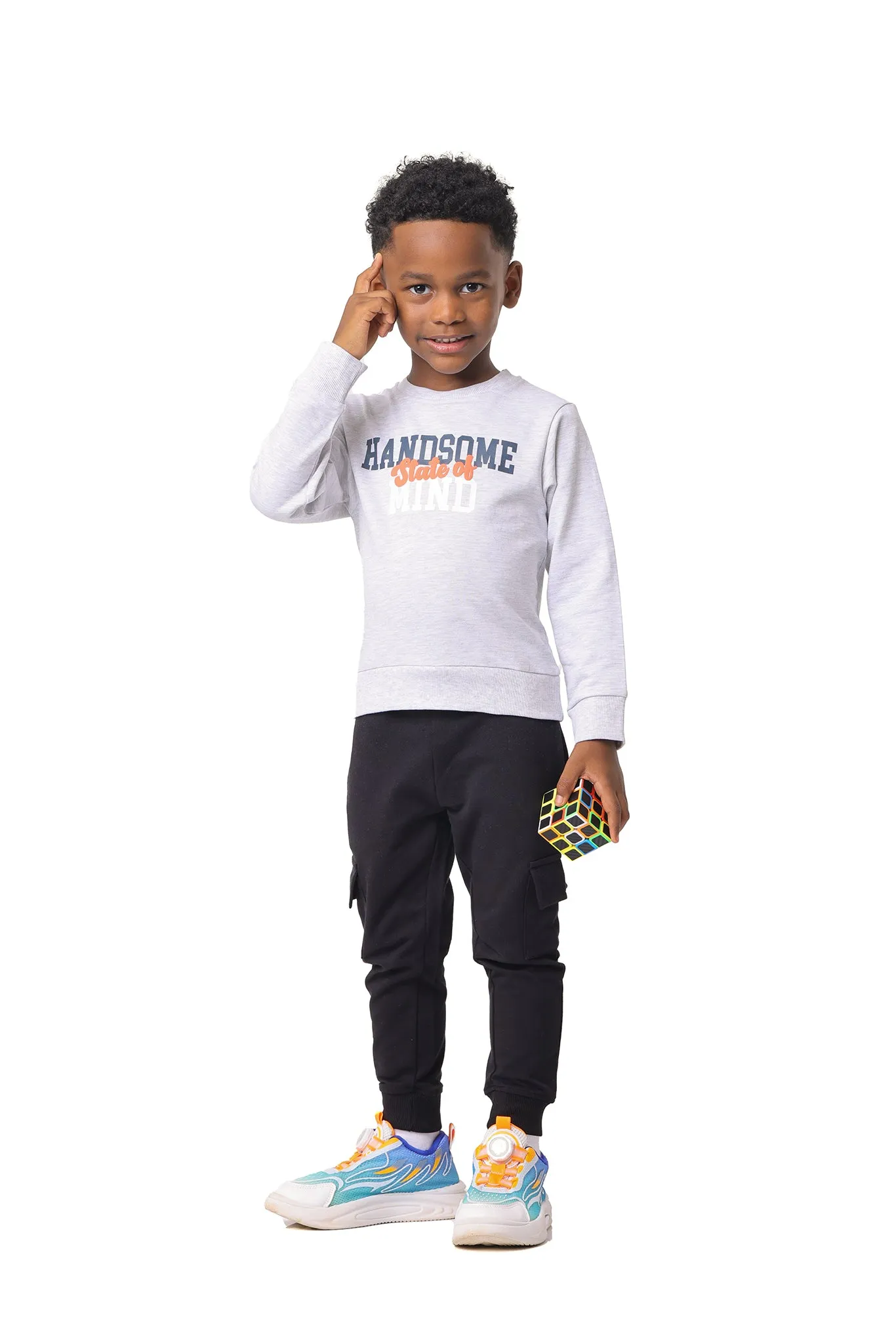 Long Sleeve Toddler Boys Sweatshirt Made of Blended Cotton Fabric