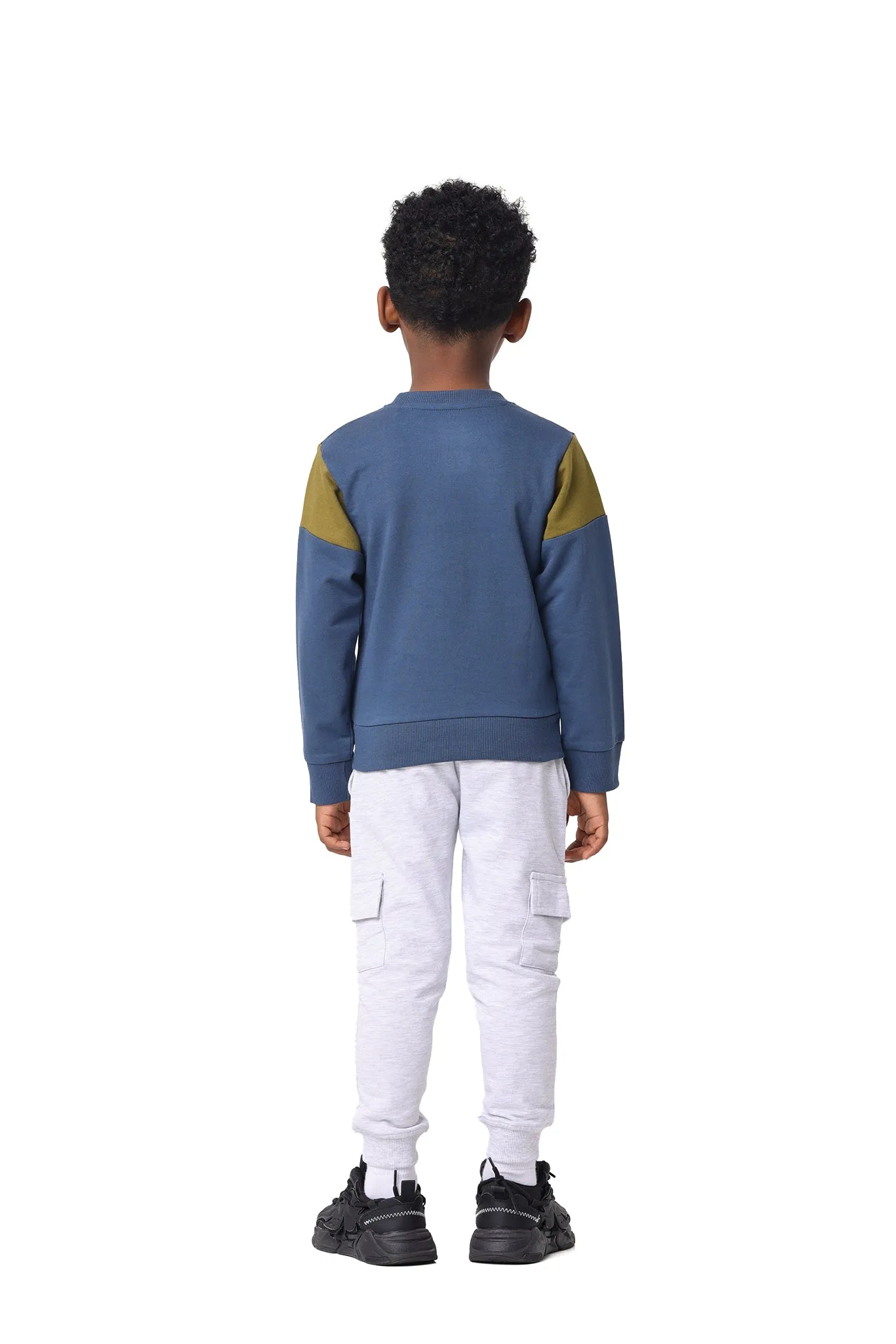 Long Sleeve Toddler Boys Sweatshirt Made of Blended Cotton Fabric