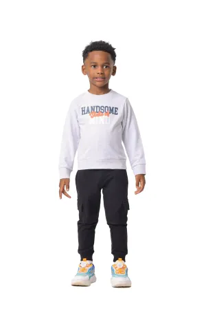 Long Sleeve Toddler Boys Sweatshirt Made of Blended Cotton Fabric