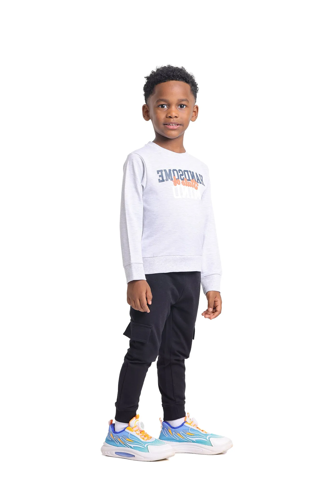 Long Sleeve Toddler Boys Sweatshirt Made of Blended Cotton Fabric