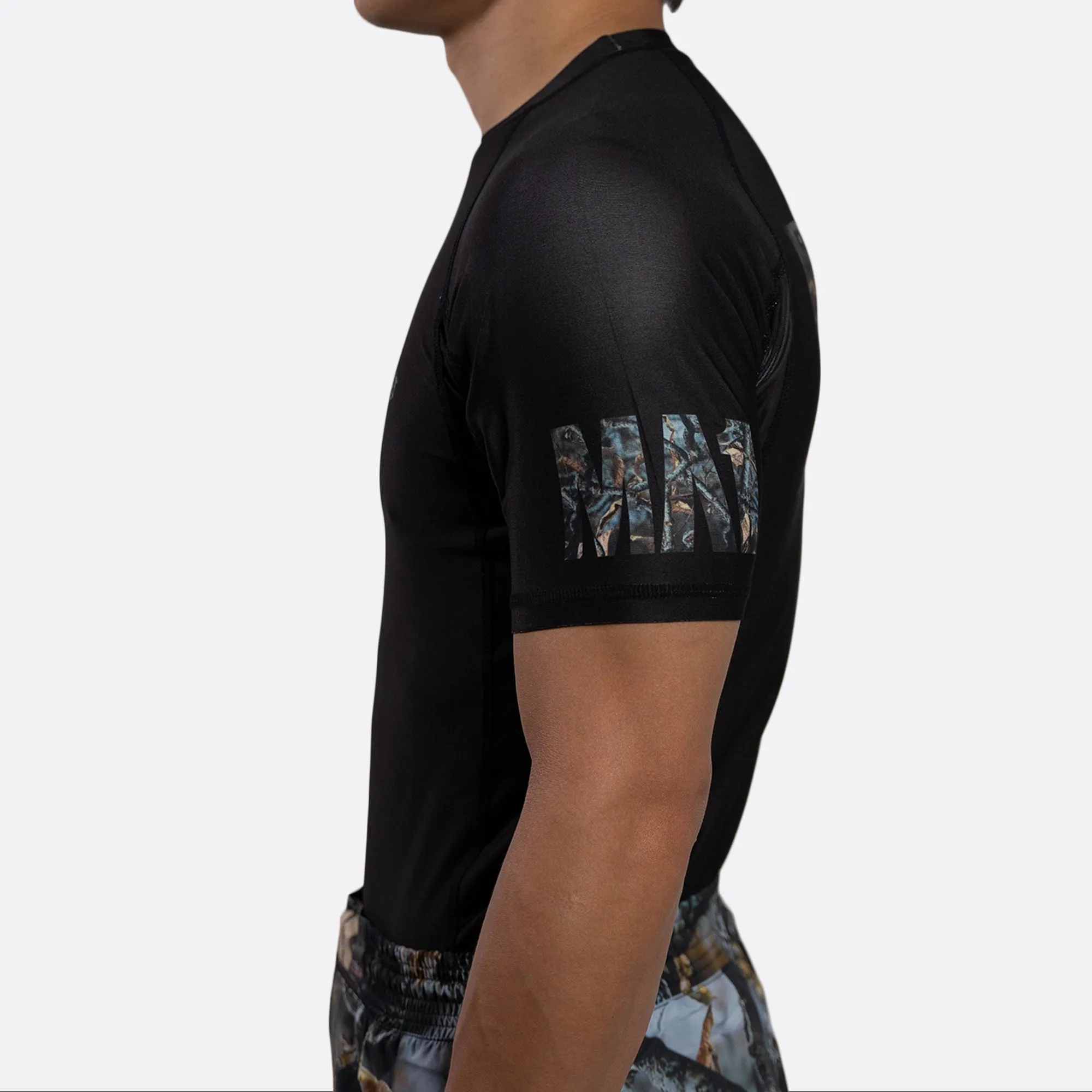 MA1 Hillbilly Camo Logo Short Sleeve Rash Guard