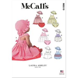 McCall's Pattern M8519 Infants' Dresses, Rompers, Panties and Hat by Laura Ashley