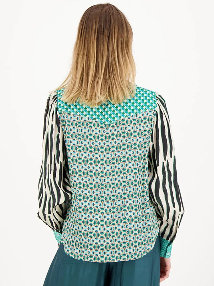 Me369 Grace Cropped Shirt Tropical Safari