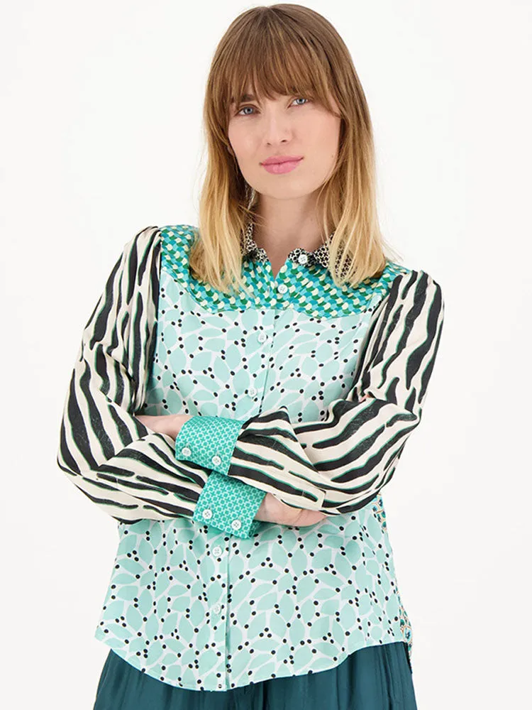 Me369 Grace Cropped Shirt Tropical Safari