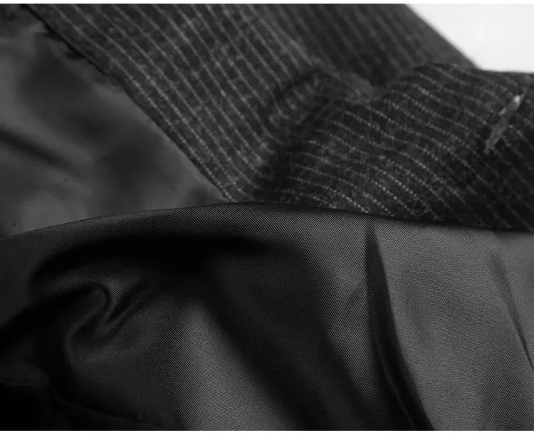Men's Autumn/Winter Woolen Slim Striped Business Blazer