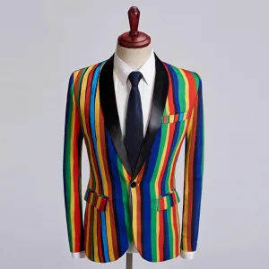 Men's Casual Striped Blazer | Plus Size