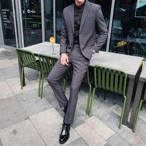 Men's Slim Fit Striped Blazer | Men's Pants