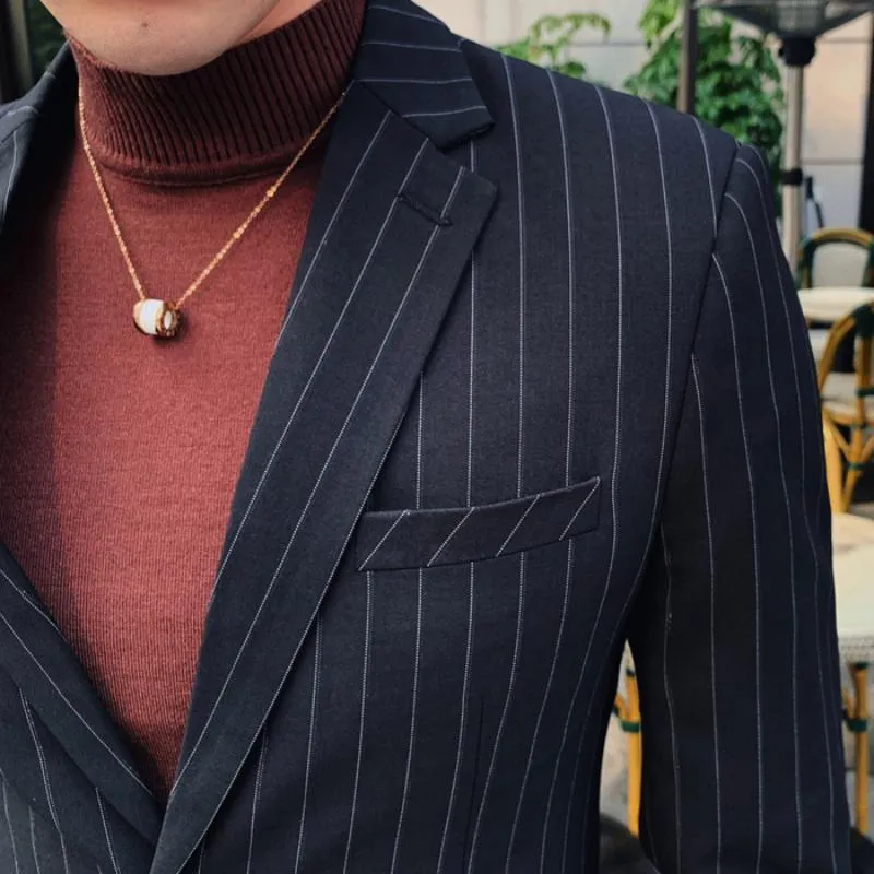 Men's Slim Fit Striped Blazer | Men's Pants