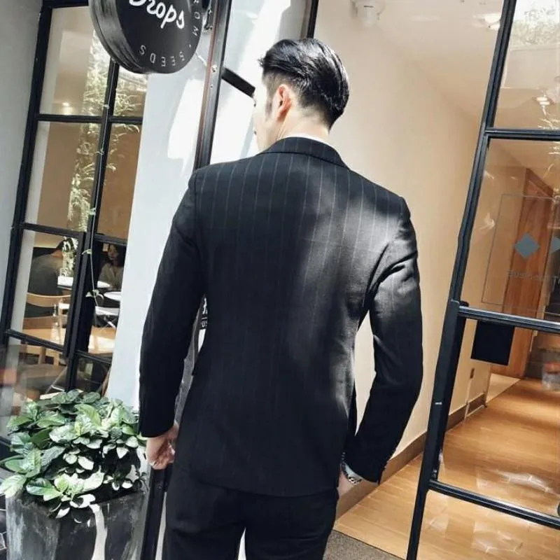 Men's Spring Slim Fit Striped Suit | Blazer & Vest & Pants