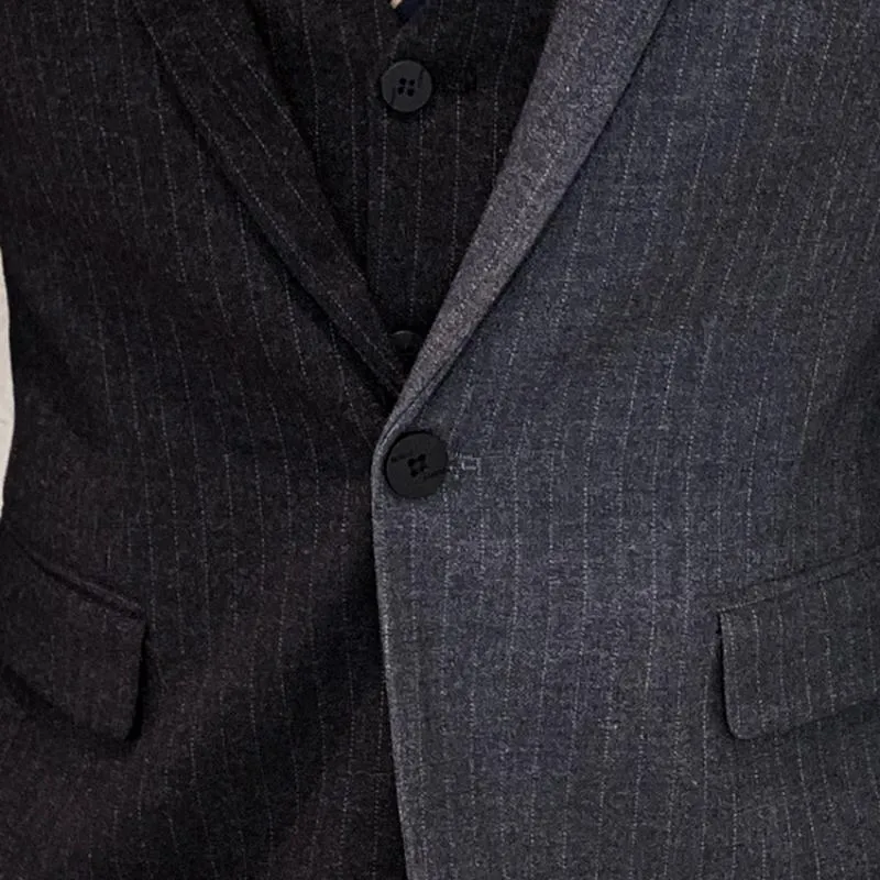 Men's Striped Suit | Single Breasted Blazer & Vest & Pants