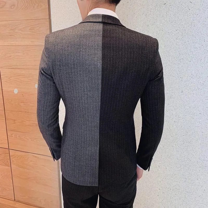 Men's Striped Suit | Single Breasted Blazer & Vest & Pants