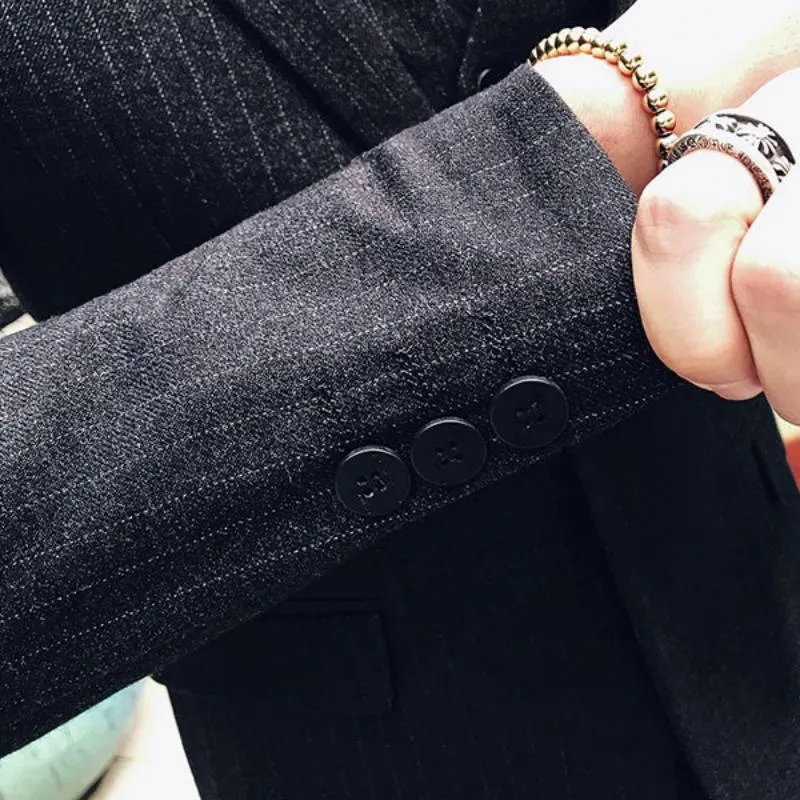 Men's Striped Suit | Single Breasted Blazer & Vest & Pants