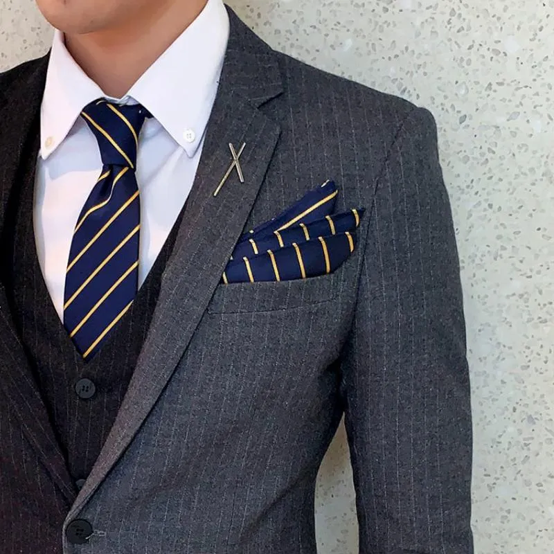 Men's Striped Suit | Single Breasted Blazer & Vest & Pants