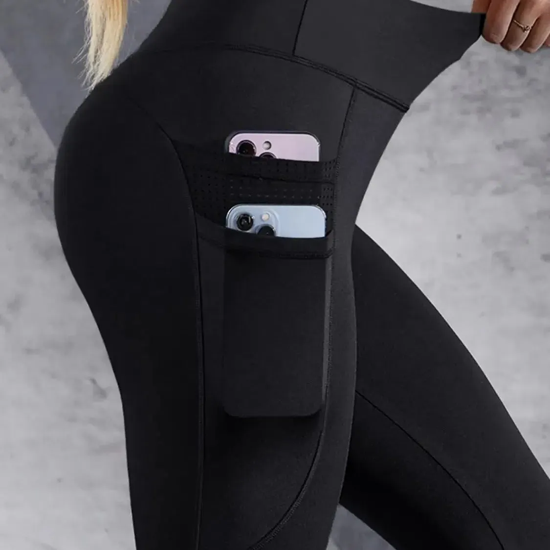 Mesh Splicing Leggings With Pocket Women Workout Tights High Waist Fitness Yoga Pants Gym Wear Spandex Leggins Sportswear Female