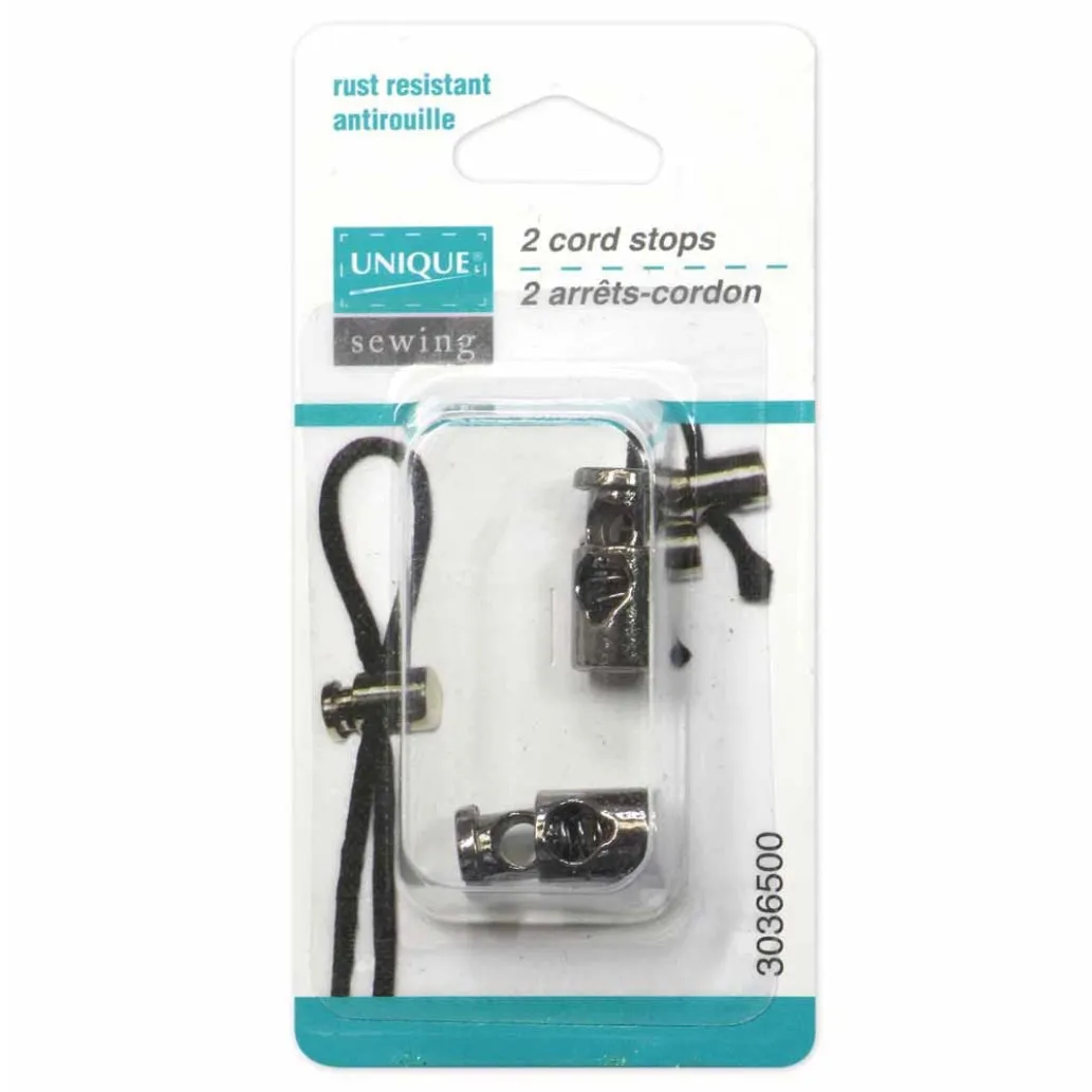 Metal Cord Stops - Silver - 2 pcs