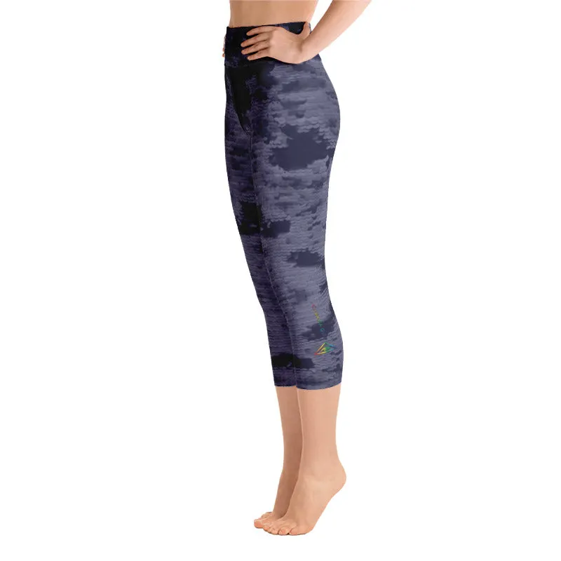 Midnight Mermaid High Waist Yoga Capri Leggings