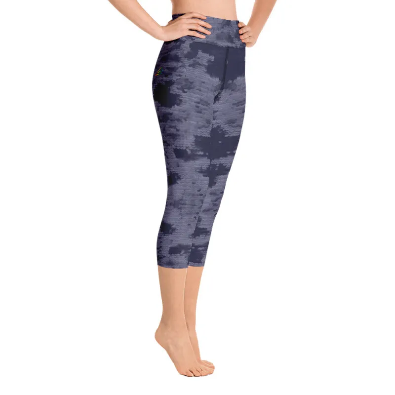 Midnight Mermaid High Waist Yoga Capri Leggings