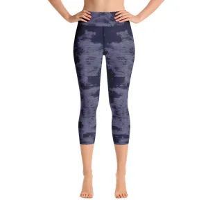 Midnight Mermaid High Waist Yoga Capri Leggings