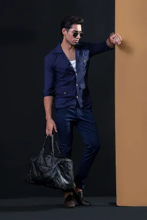 Navy Blue Safari Shirt